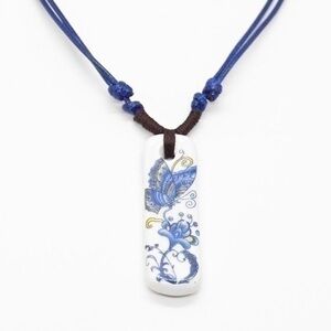 Porcelain Butterfly Tile Necklace